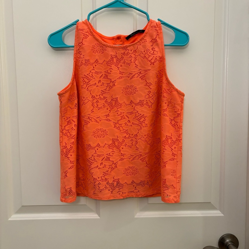 Bright Orange Eyelet Tank